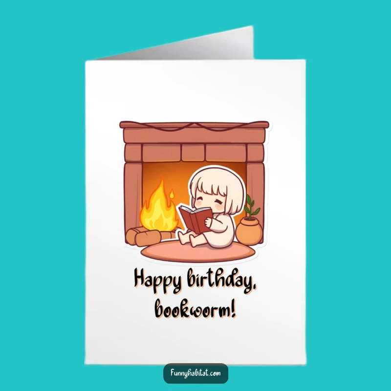 Free Printable Birthday Card: Cozy Reader Wishes You a Relaxing Birthday