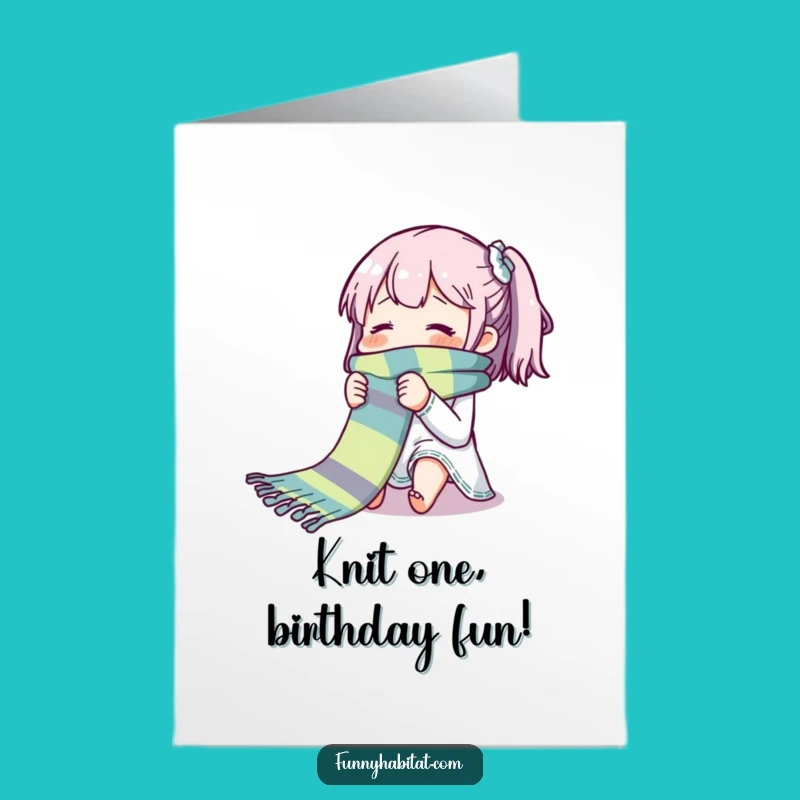 Knitting Birthday Card: Free Printable Cozy Scarf Birthday Gift Idea