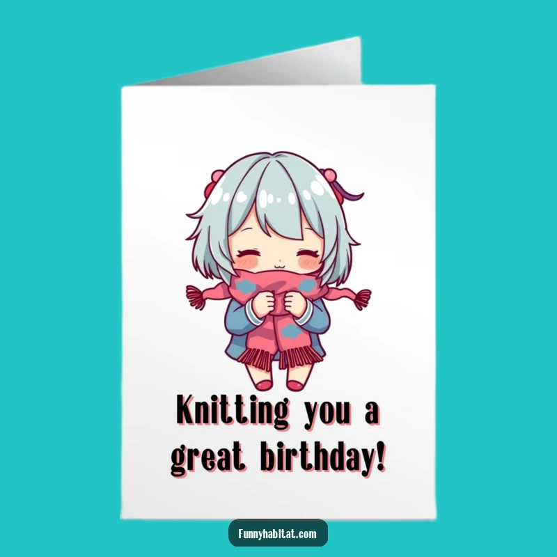 Free Printable Knitting Birthday Card: Colorful Scarf Fun, Perfect DIY Downloadable Gift!