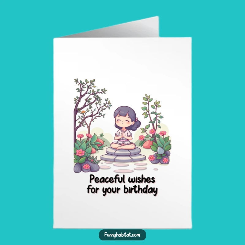 Free Printable Meditation Birthday Card: Serene Garden Zen, Perfect DIY Downloadable Gift!