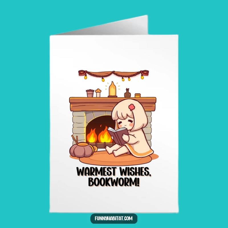 Free Printable Birthday Card: Cozy Fireplace Reading for a Relaxing, Funny Downloadable Gift