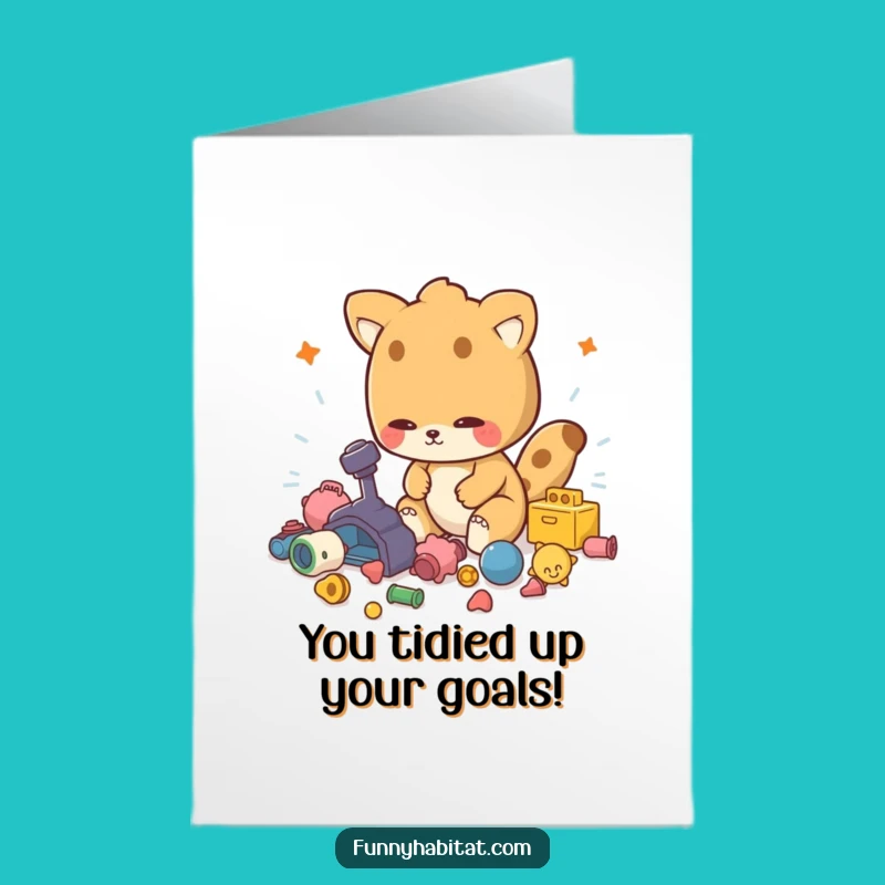 Congrats Free Printable Card: Tidy Animal Champ, Downloadable DIY Gift