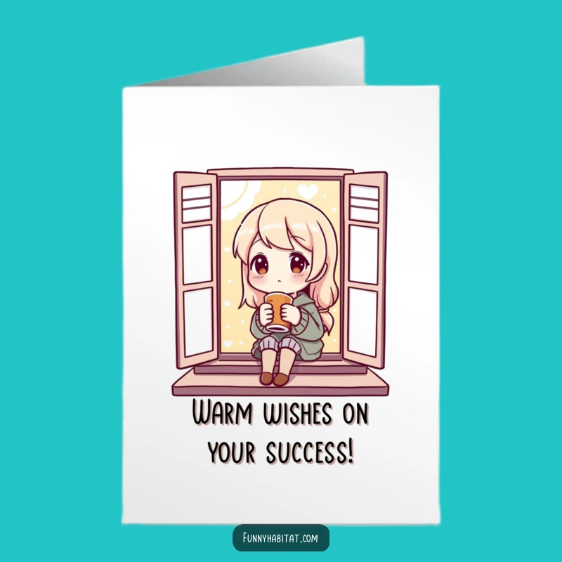 Free Printable Congrats Card: Cozy Beverage Funny Downloadable Gift for Relaxing Success