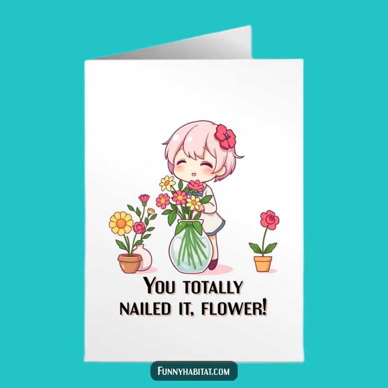 Free Printable Congrats Card: Floral Arranger - Celebrate with Downloadable Art