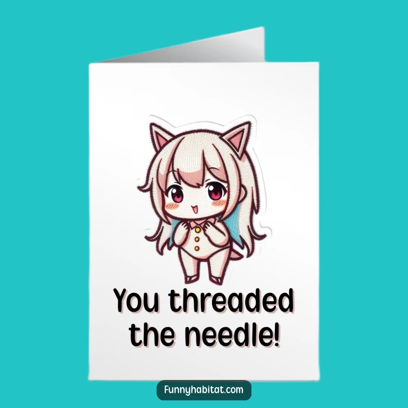 Free Printable Congrats Card: Intricate Embroidery - Celebrate Skill Downloadable Gift