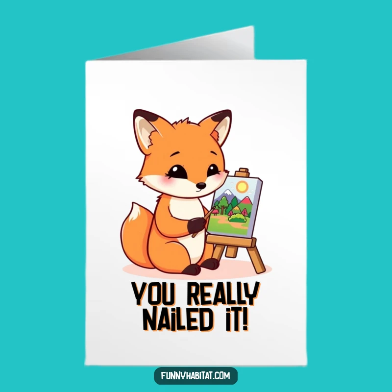 Free Printable Congrats Card: Talented Fox Artist, Perfect Downloadable Gift
