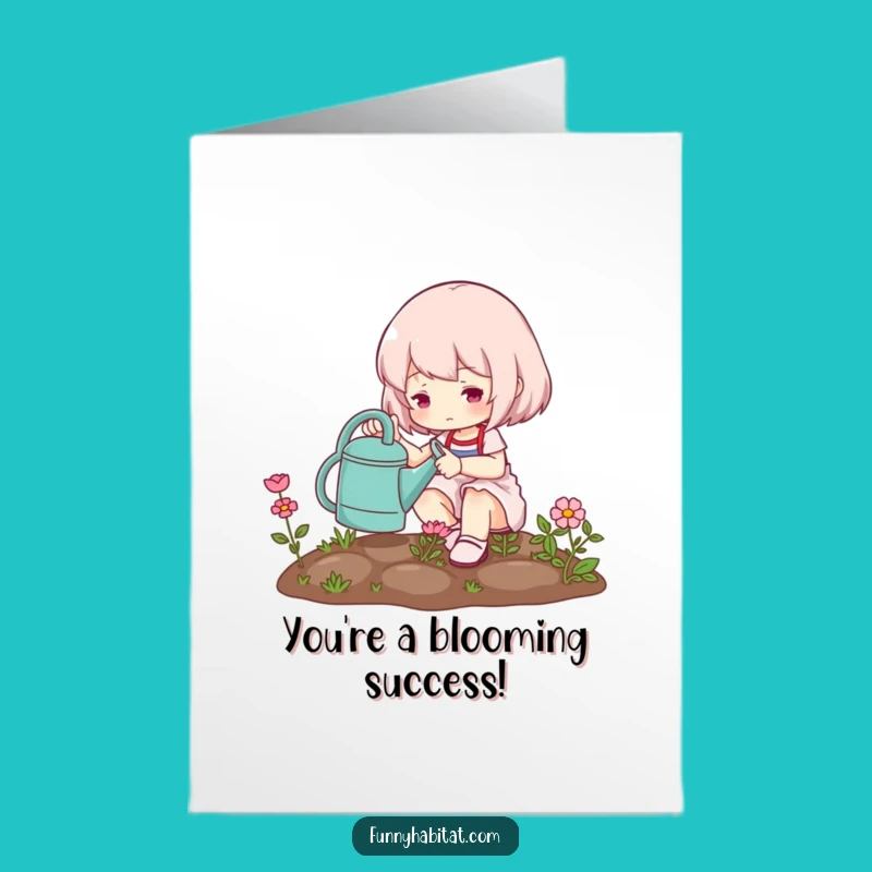 Free Printable Congratulations Card: Gardening Character, Grow Your Success