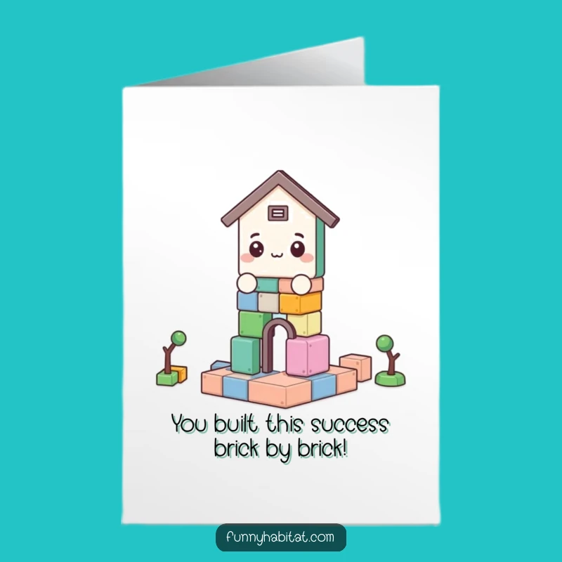 Free Printable Congrats Card: Funny Block Builder, Downloadable DIY Gift for Success