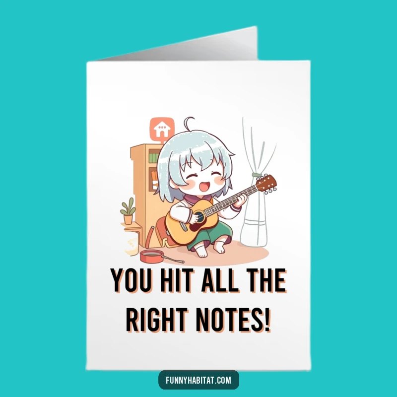 Free Printable Congrats Card: Musical Triumph Funny Downloadable Design
