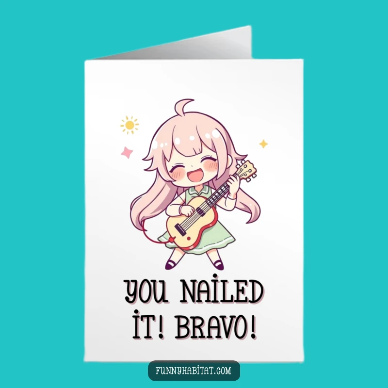 Free Printable Congrats Card: Celebrate Success with a Funny Musical Character!