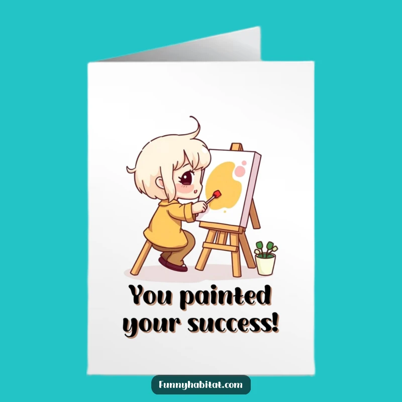 Free Printable Congrats Card: Celebratory Art Character - Easy Download Gift