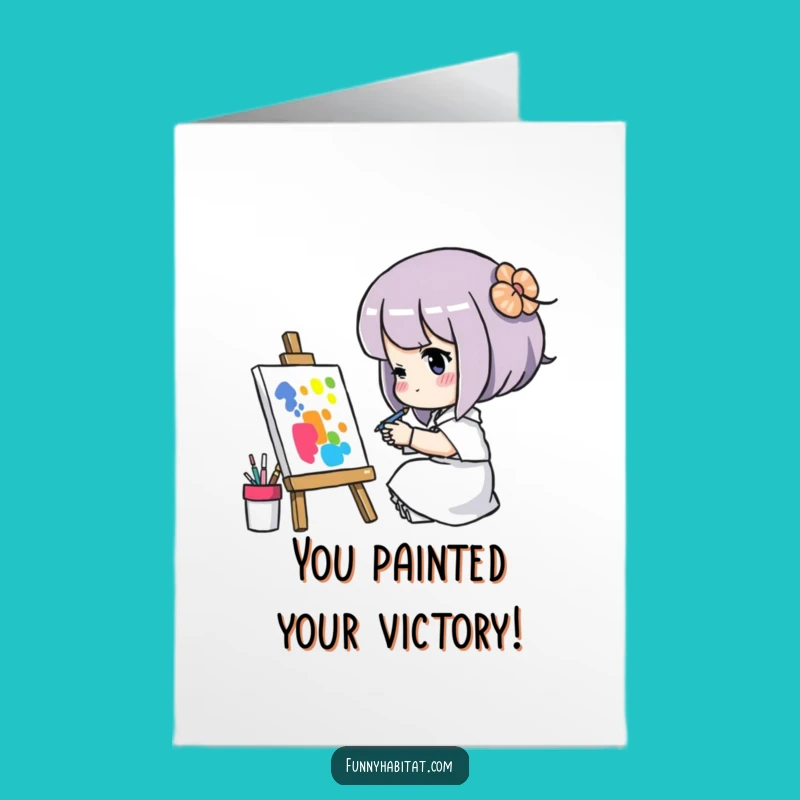 Free Printable Congrats Card: Artist Character, Funny Downloadable Gift For Big Ideas