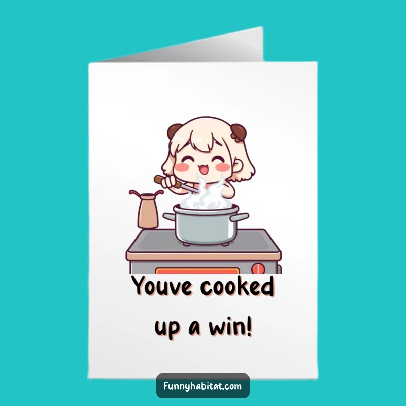 Free Printable Cooking Congrats Card: Chef Character, Celebrate Success, Downloadable