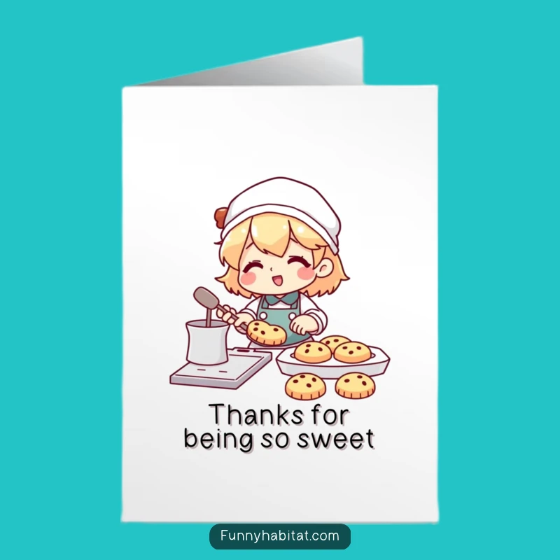 Baking Thanks Card: Free Printable Cookie Lover Appreciation Gift