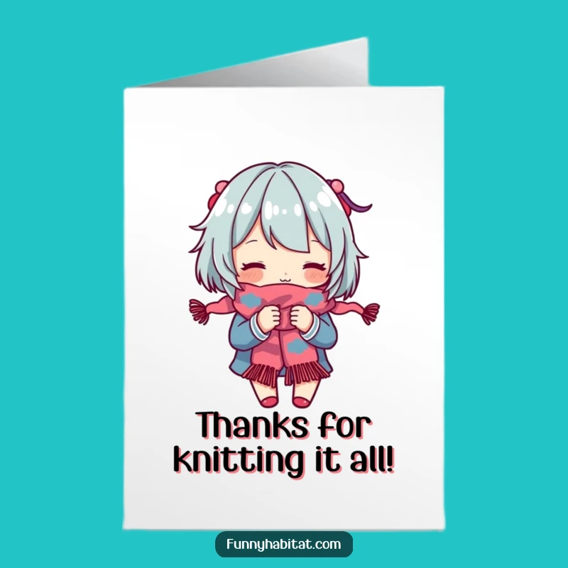 Free Printable Knitting Thank You Card: Colorful Scarf, Perfect DIY Downloadable Gift!