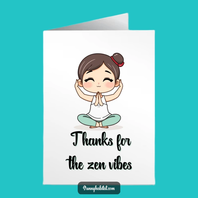 Free Printable Thank You Card: Calm Yogi Funny Downloadable Gift for Showing Appreciation