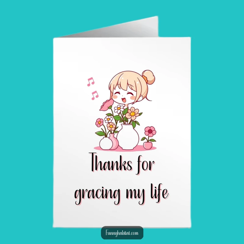 Free Printable Thank You Card: Flower Arranger's Grateful Tune Downloadable