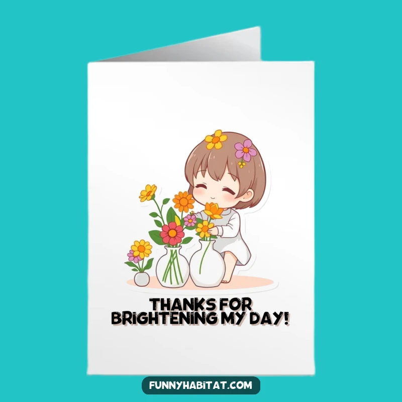 Free Printable Thank You Card: Fresh Gratitude with a Funny Florist!