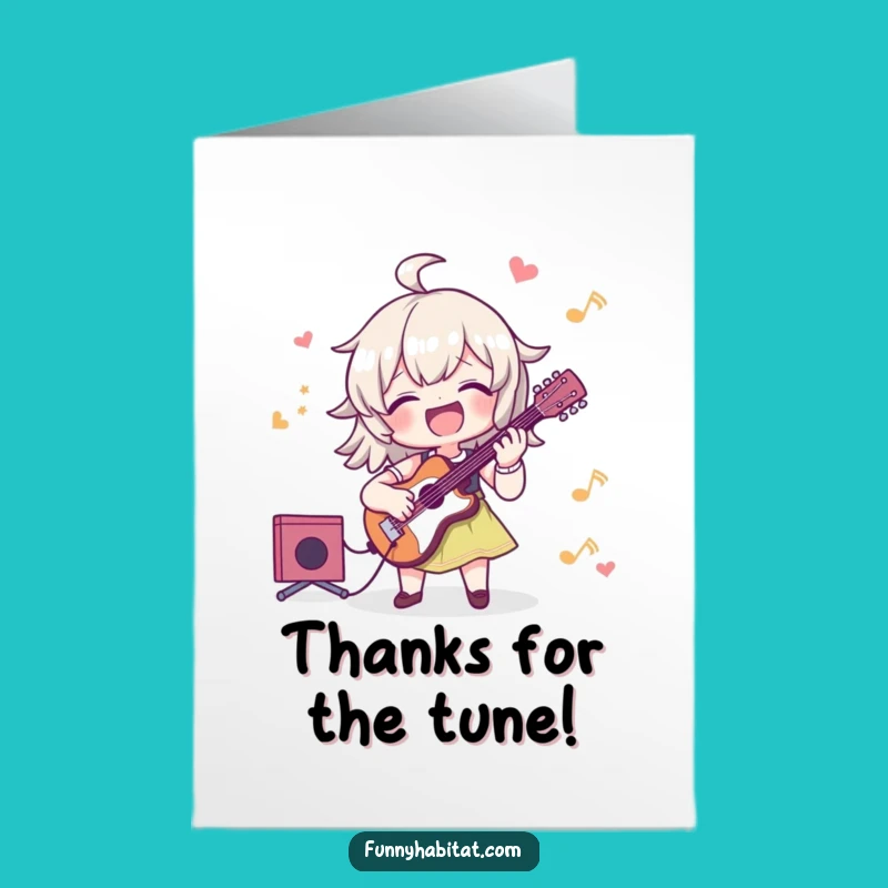 Free Printable Thank You Card: Musical Character Gratitude Downloadable Greeting
