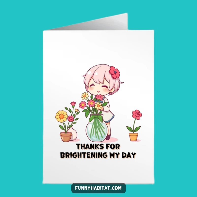 Free Printable Thank You Card: Flower Arranger - Show Gratitude Downloadable