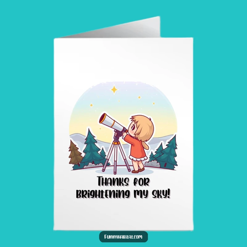 Free Printable Thank You Card: Thanks to the Stars with a Funny Gazer!