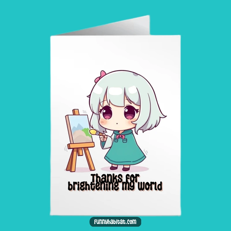 Free Printable Art Thank You Card: Creative Character, Downloadable, Artistic Thanks