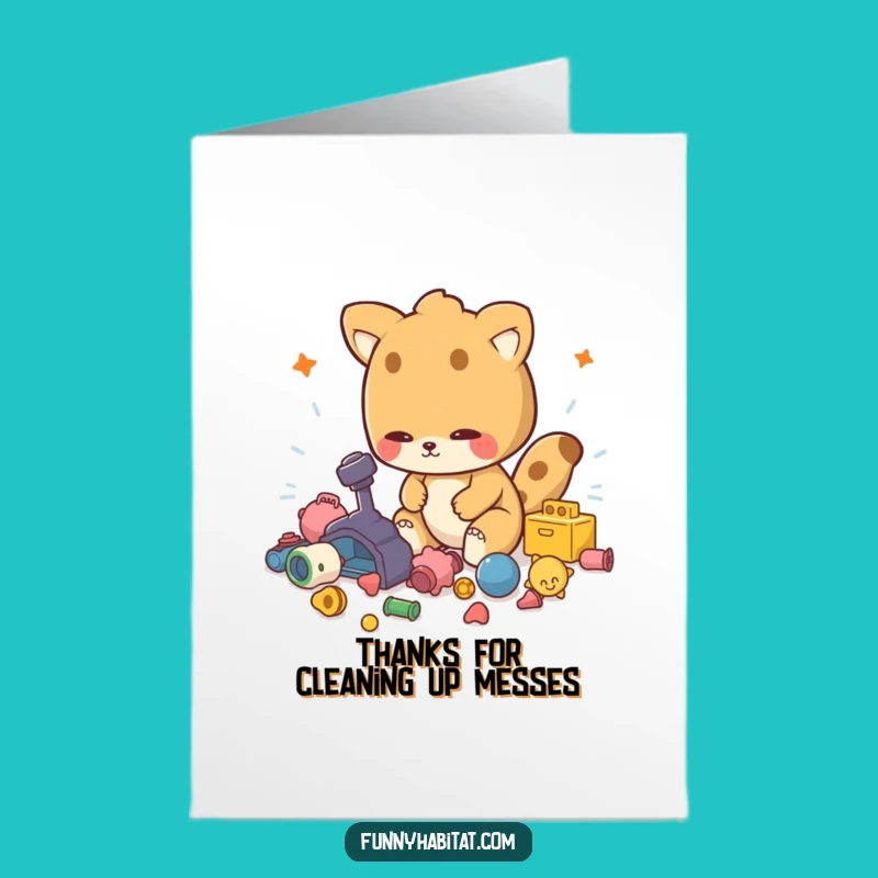 Thanks Free Printable Card: Helpful Animal Organizer, Downloadable DIY