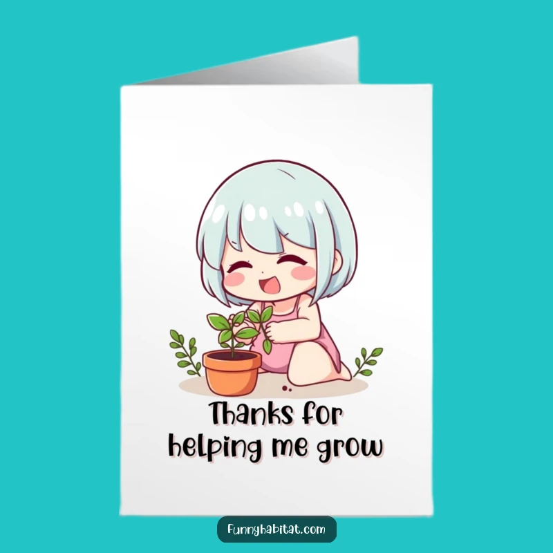 Free Printable Thank You Card: Cheerful Gardener Sends Thanks with Care