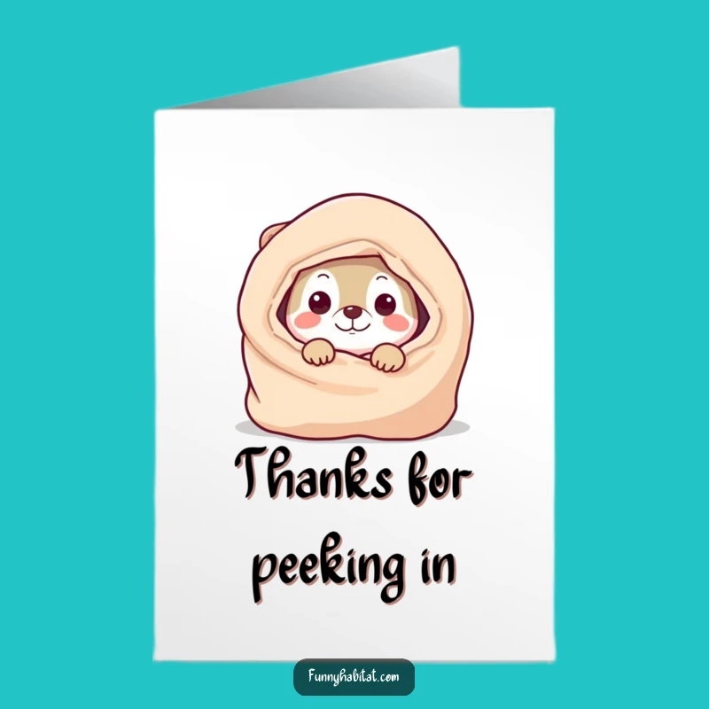 Free Printable Thank You Card: Playful Animal Expresses Gratitude with Hidden Humor