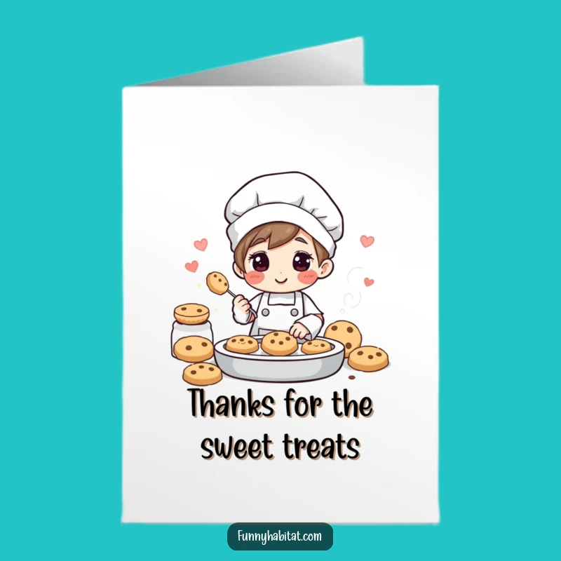 Thank You Free Printable Card: Cheerful Baker's Sweet Gratitude Downloadable