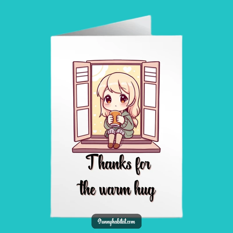 Free Printable Thank You Card: Warm Drink Comfort Funny Downloadable Gift for Gratitude Warmth