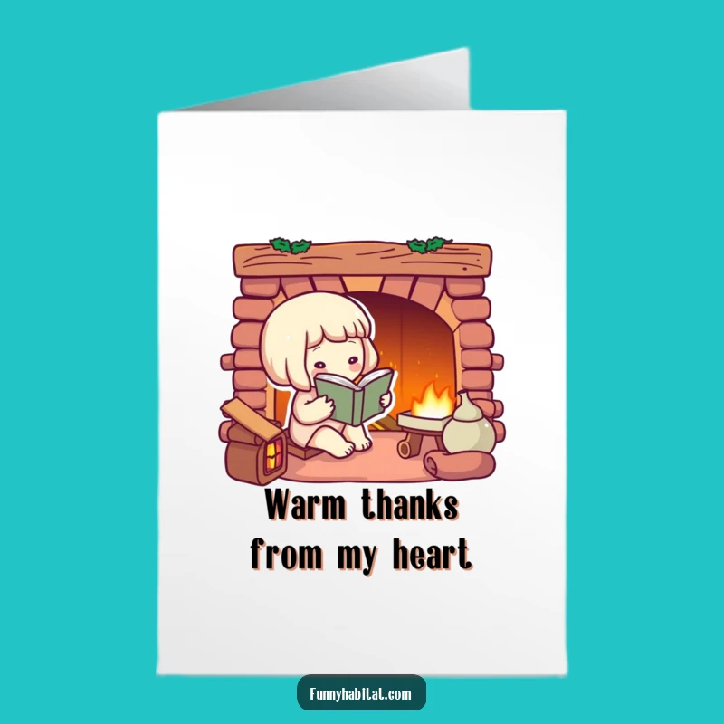 Free Printable Thank You Card: Quiet Reader Character - Grateful Downloadable Chill!