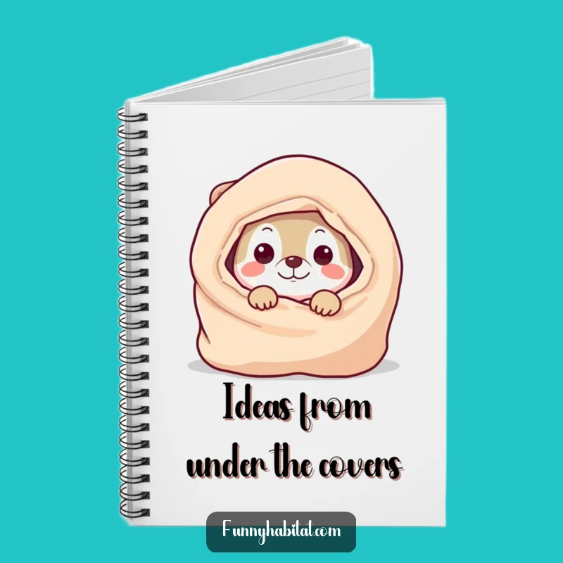 Funny Playful Notes Animal Notebook: Character Behind Blanket, Ideal Funny Gift