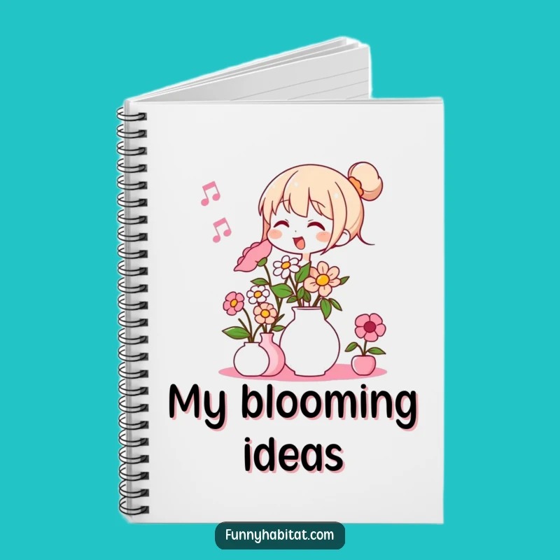 Funny Flower Arranger Notebook: Cheerful Humming Character Journal - Perfect Funny Gift