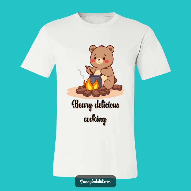 Funny Bear Campfire T-Shirt - Cozy Chef Tee, Perfect Humorous Gift