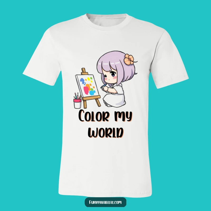 Funny Artist T-Shirt: Concentrated Painter Character Tee, Perfect Humorous Gift