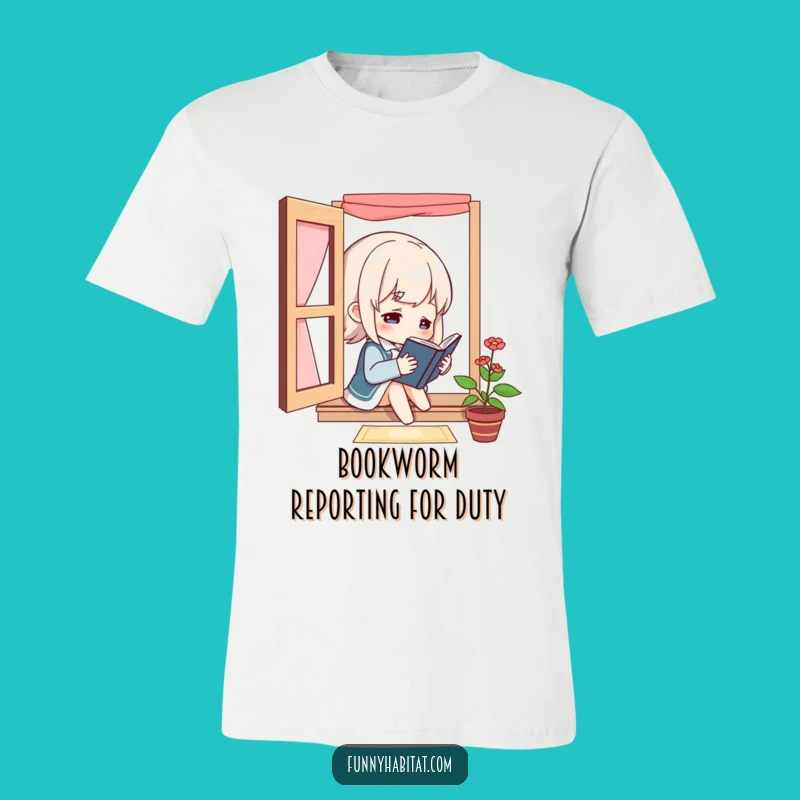 Funny Book Lover T-Shirt: Cozy Window Reading Scene - A Charming and Funny Gift!