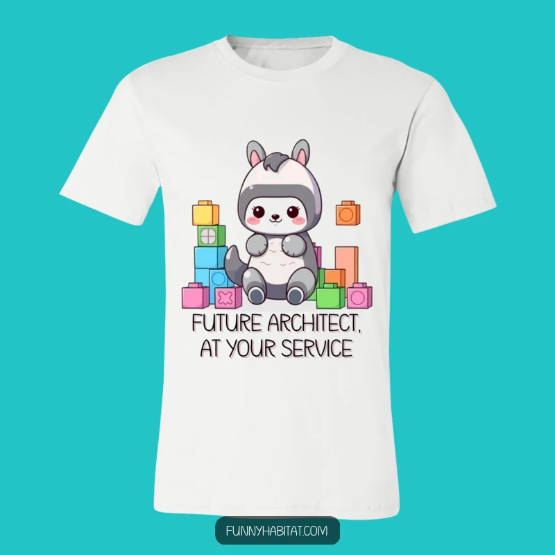 Funny Cute Organizer T-Shirt: Animal with Blocks, Playful Funny Gift