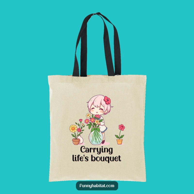 Funny Florist Tote Bag: Cheerful Flower Arranger, Chic Gift