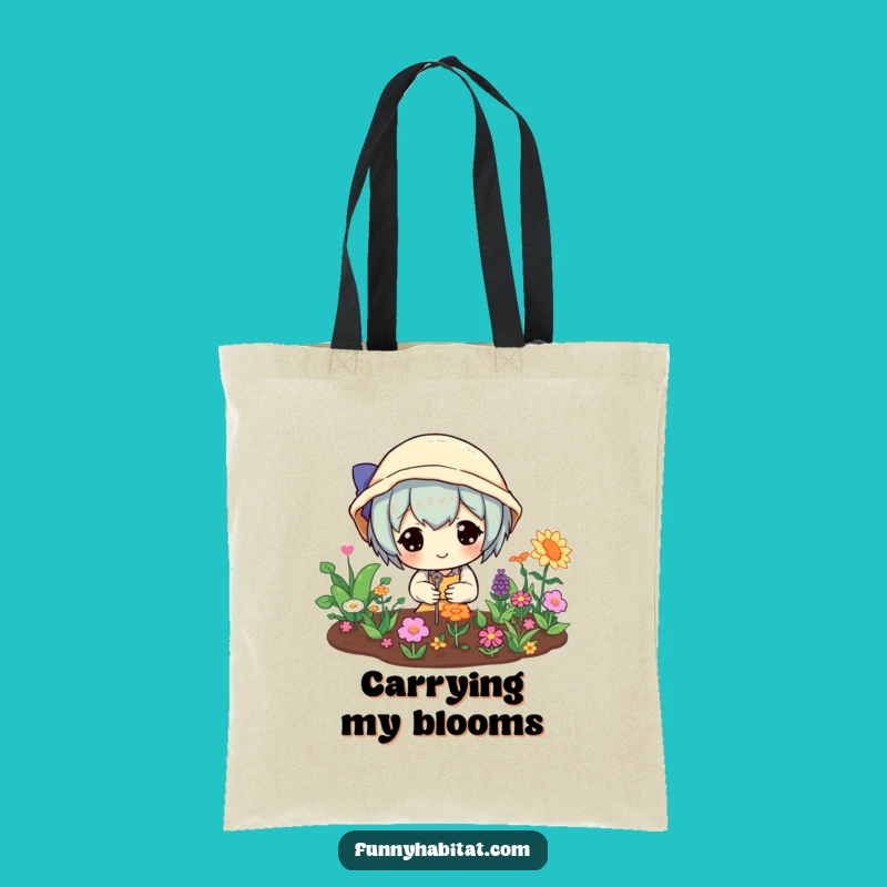 Funny Gardener Tote Bag: Happy Character Mini Garden, Perfect Humorous Gift