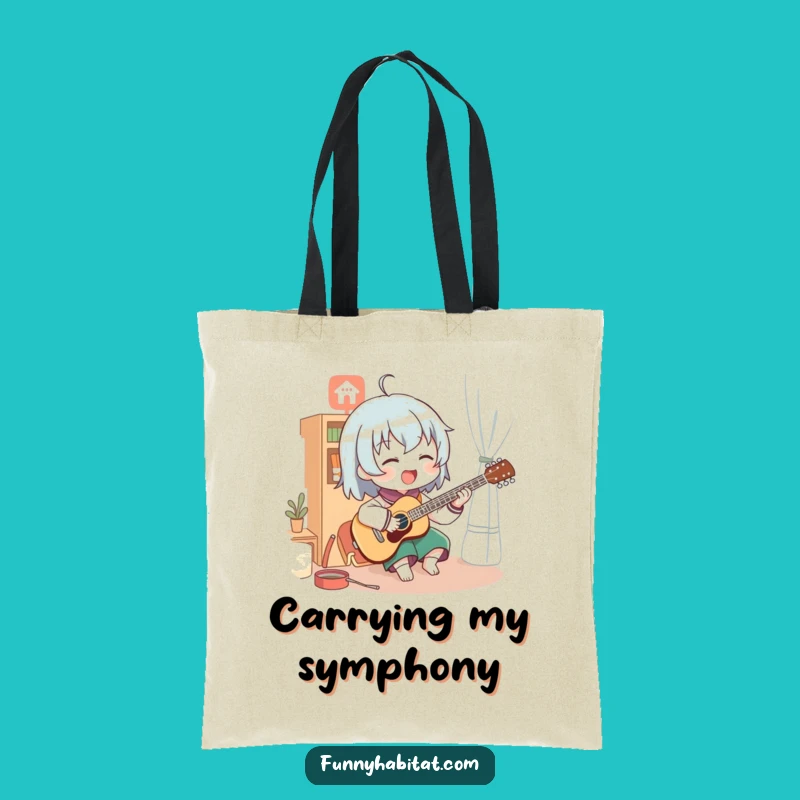 Funny Music Character Tote Bag: Instrument Player Canvas Bag - Perfect Funny Gift