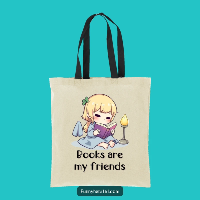 Funny Book Lover Tote Bag: Cute Reading Character, Perfect Humorous Gift