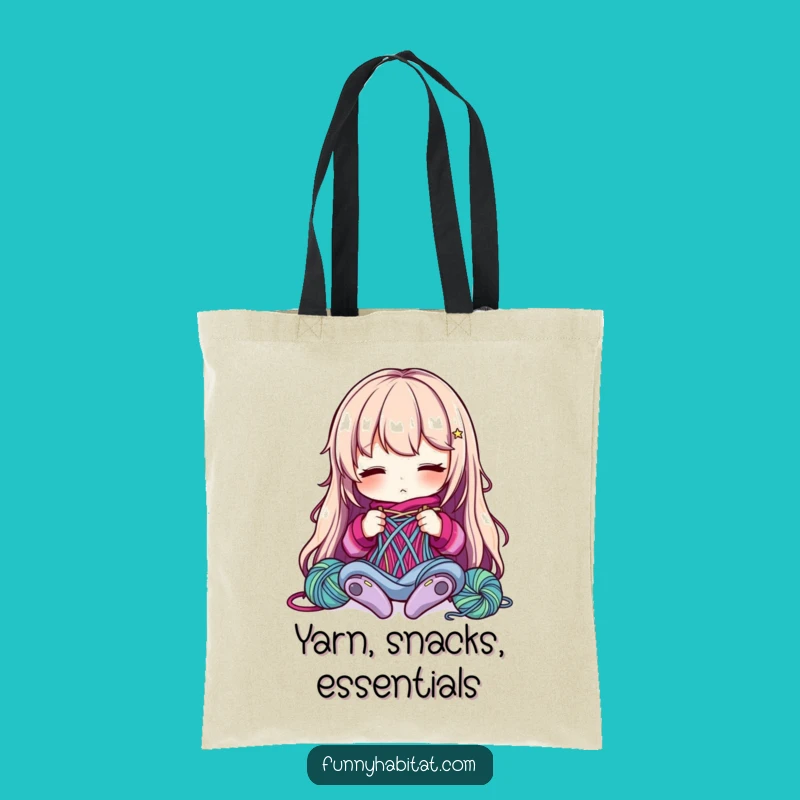 Funny Knitter Tote Bag: Colorful Yarn Lover, Chic Gift