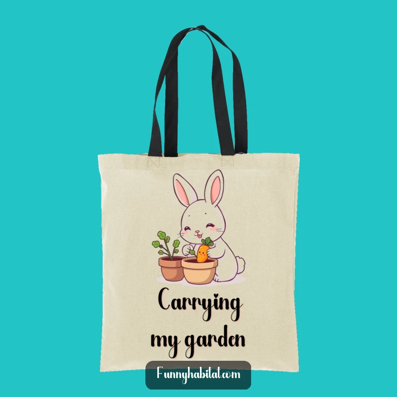 Funny Rabbit Tote Bag - Charming Carrot Gardener Accessory, Perfect Gift Idea