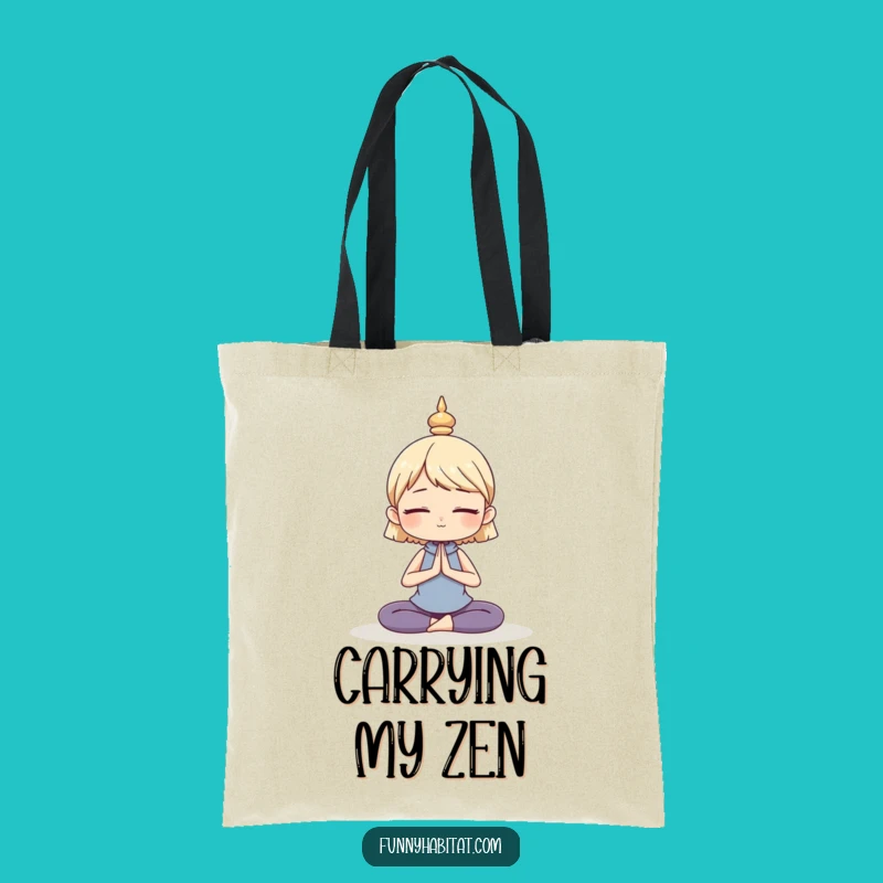 Funny Yoga Tote Bag: Serene Pose Character, Perfect Humorous Gift