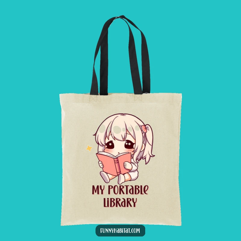 Funny Book Tote Bag: Calm Reader Character Art, A Funny Gift for Carrying Your Reads